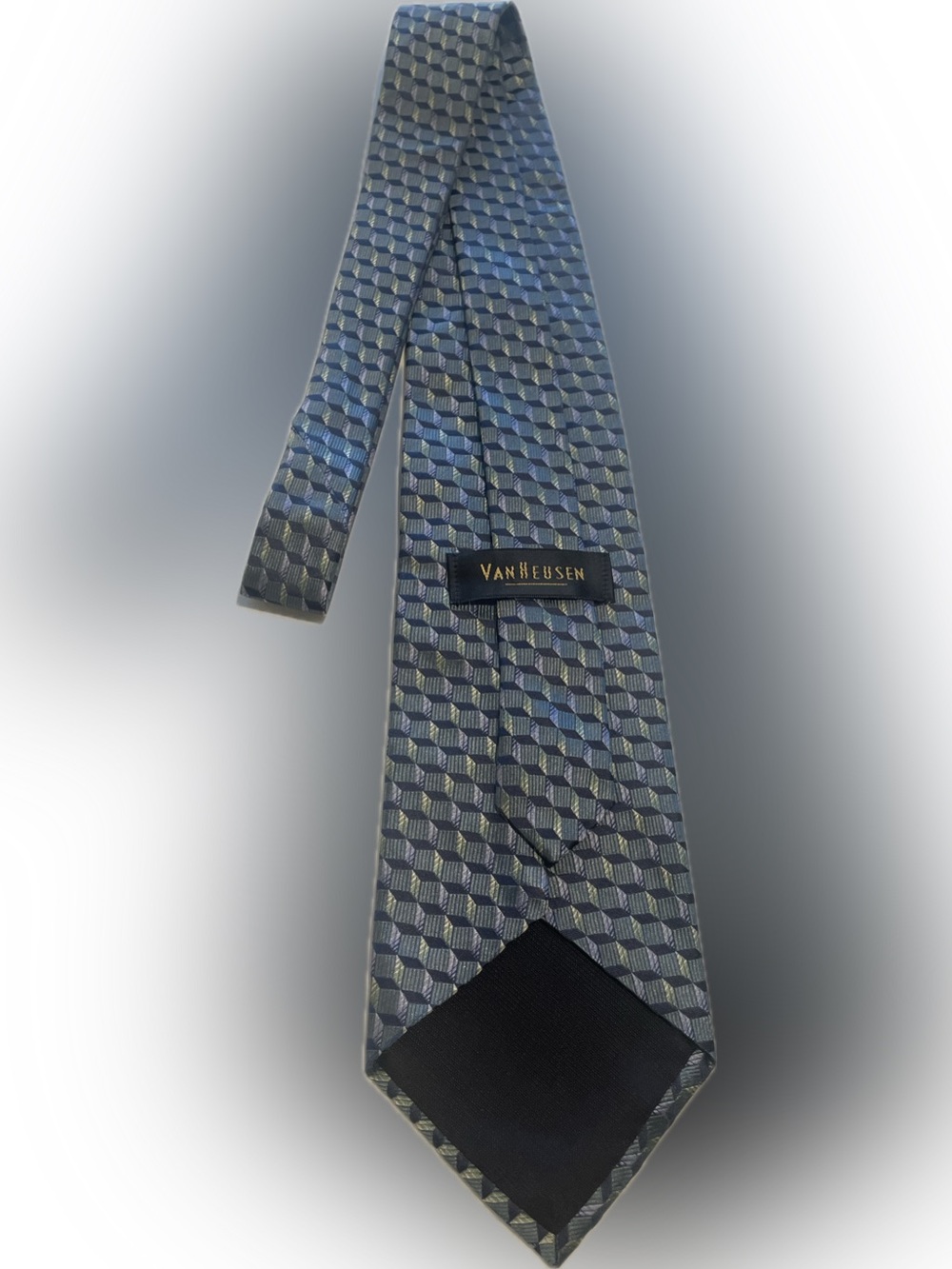 Van Heusen Men's Slate Blue Geometric Tie